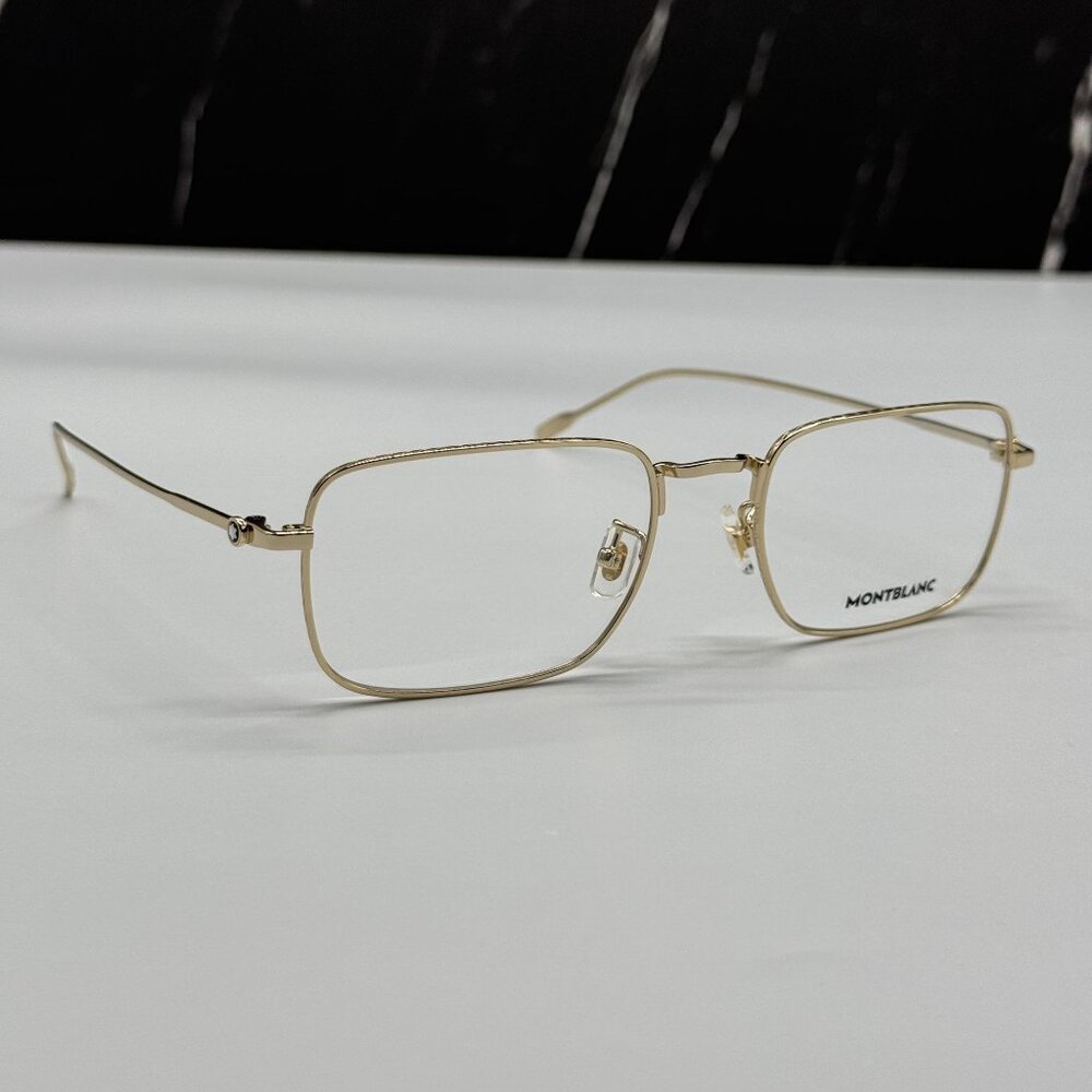 NEW MONTBLANC EYEGLASSES GOLD MEN EYEWEAR MONTBLANC MB0212O 004 - Picture 3 of 8